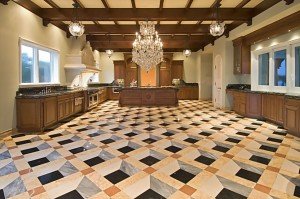 3D marble floor design in three color marble